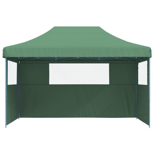 Foldbart pop-up festtelt med 3 sidevægge - grøn, 440 × 292 cm