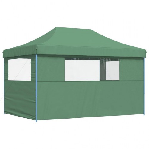 Foldbart pop-up festtelt med 3 sidevægge - grøn, 440 × 292 cm
