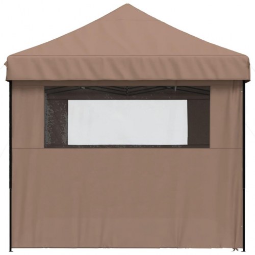 Foldbart pop-up festtelt med 4 sidevægge - brun, 580 × 292 cm