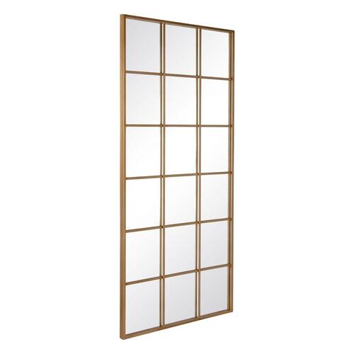 Vægspejl Gylden Krystal Jern Vindue 90 x 3 x 180 cm