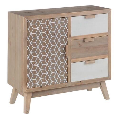 Supplerende møbler KENSY Hvid Natur Gran Fyr Træ MDF 76,5 x 30 x 72 cm