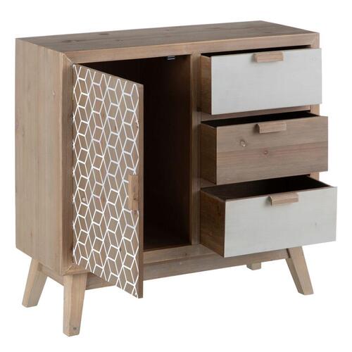 Supplerende møbler KENSY Hvid Natur Gran Fyr Træ MDF 76,5 x 30 x 72 cm