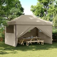 Foldbart pop up-festtelt med 4 sidevægge gråbrun