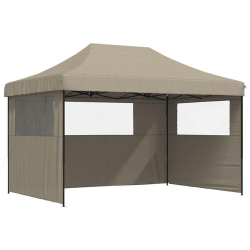 Foldbart pop up-festtelt med 3 sidevægge gråbrun