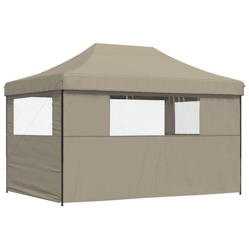 Foldbart pop up-festtelt med 3 sidevægge gråbrun