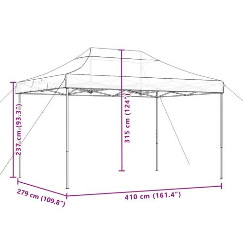 Pop op-festtelt 410x279x315 cm foldbart terracottafarvet