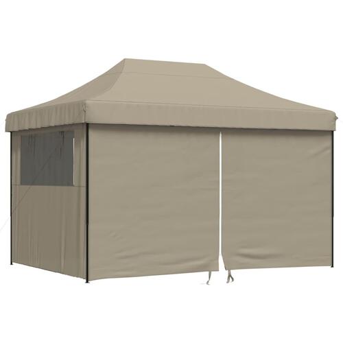 Foldbart pop up-festtelt med 4 sidevægge gråbrun