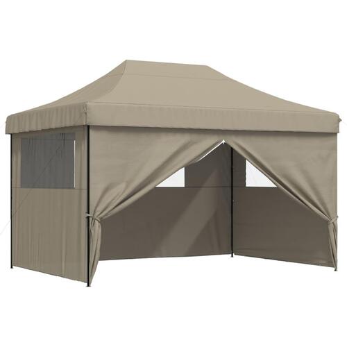 Foldbart pop up-festtelt med 4 sidevægge gråbrun
