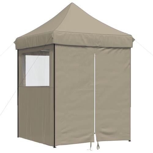 Foldbart pop up-festtelt med 4 sidevægge gråbrun
