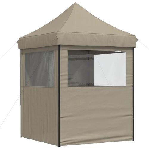 Foldbart pop up-festtelt med 4 sidevægge gråbrun