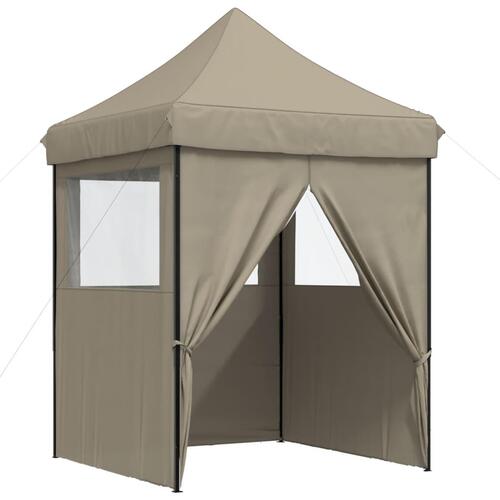 Foldbart pop up-festtelt med 4 sidevægge gråbrun