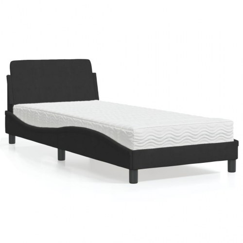 Seng med madras Dover 80 x 200 cm - sort velour