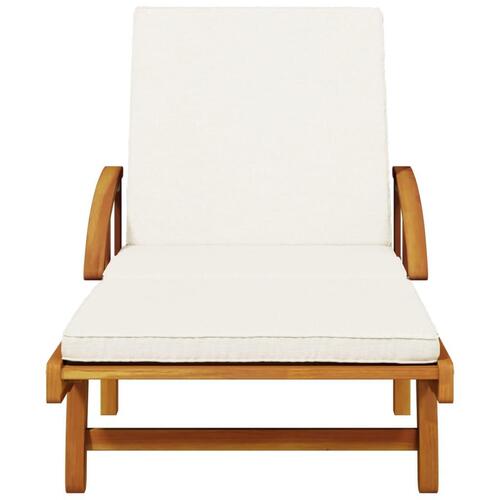 Liggestole 2 stk. 200x68x83 cm med hynder massivt akacietræ