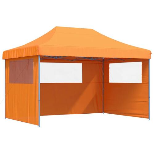 Foldbart pop-up festtelt med 3 sidevægge orange