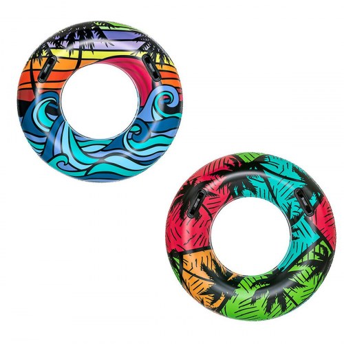 Bestway oppustelig badering Ø 91 cm - multifarvet med håndtag