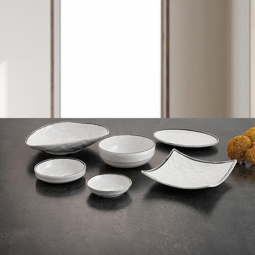 Flad Plade Quid Select Filo Hvid Sort Plastik 21,3 x 15 cm (12 enheder)