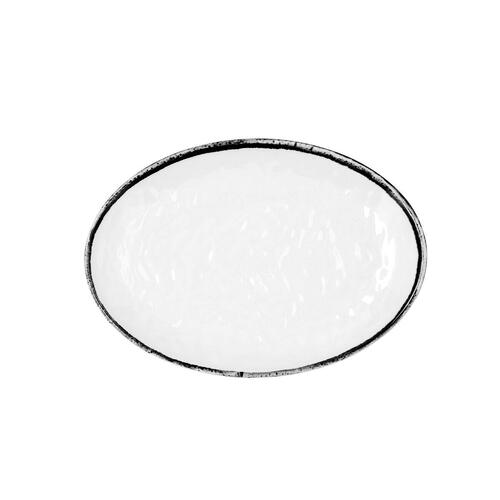 Flad Plade Quid Select Filo Hvid Sort Plastik 21,3 x 15 cm (12 enheder)