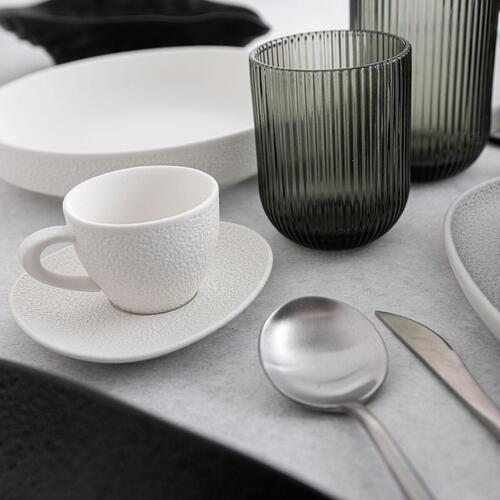 Tallerken Bidasoa Fosil Hvid Keramik Aluminium oxid 13,3 x 11,6 x 1,7 cm Kaffe (12 enheder)