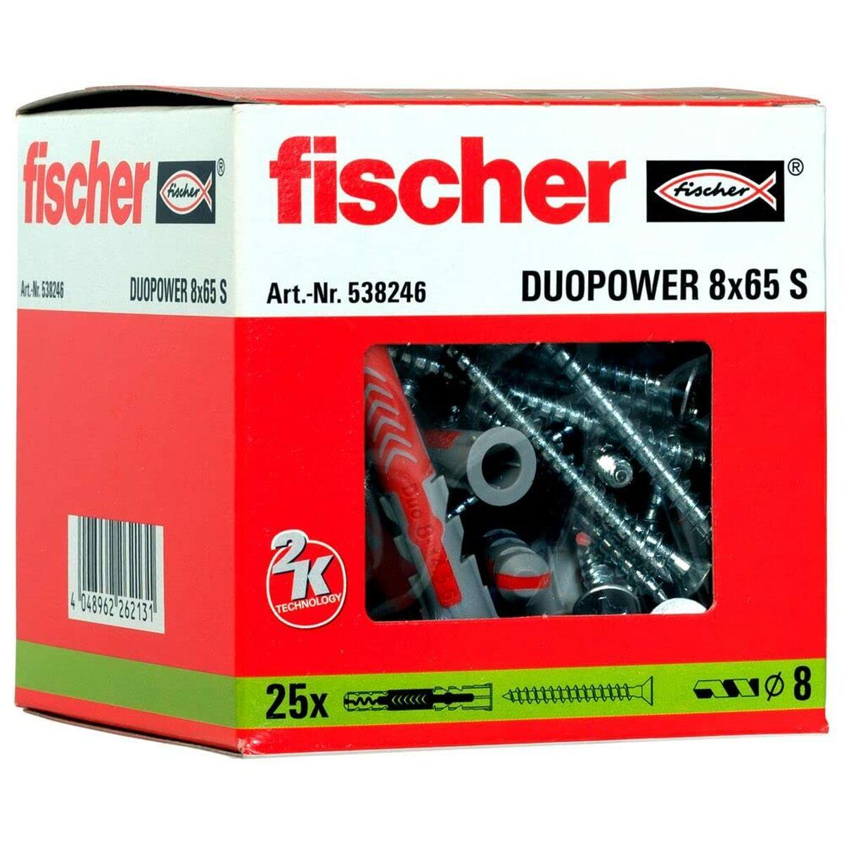 Rawplugs og skruer Fischer DUOPOWER 538246 Ø 8x65 mm (25 enheder)