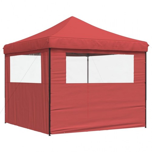 Foldbart pop up-festtelt med 2 sidevægge - bordeaux