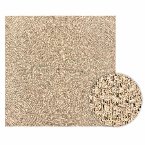 Gulvtæppe ZIZUR 200x200 cm jute-look indendørs og udendørs
