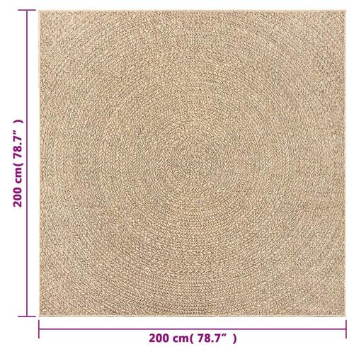 Gulvtæppe ZIZUR 200x200 cm jute-look indendørs og udendørs