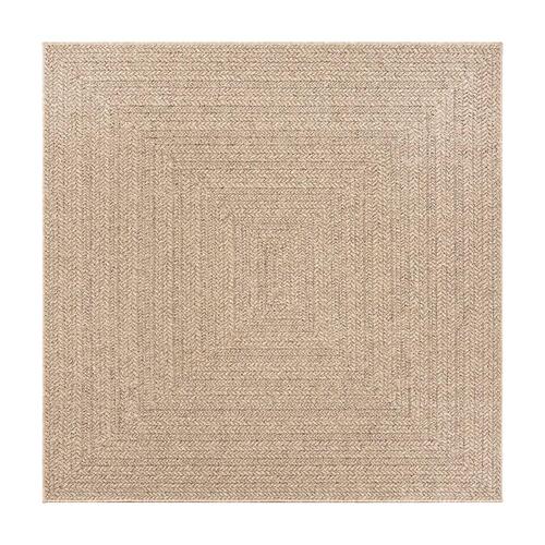 Gulvtæppe ZIZUR 240x240 cm jute-look indendørs og udendørs