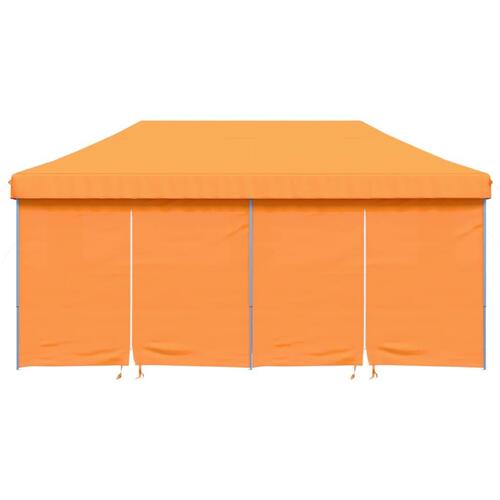 Foldbart pop-up festtelt med 4 sidevægge orange