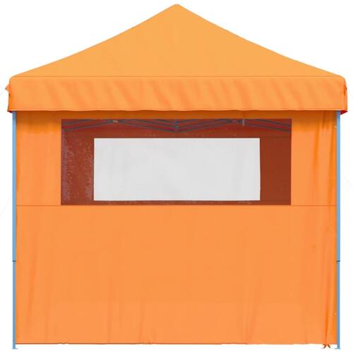 Foldbart pop-up festtelt med 4 sidevægge orange