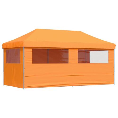 Foldbart pop-up festtelt med 4 sidevægge orange