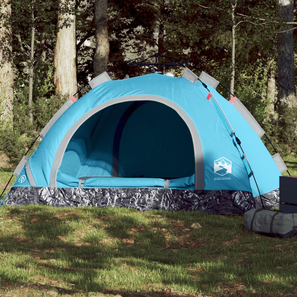 3 Personers Campingtelt Quick Release Blå