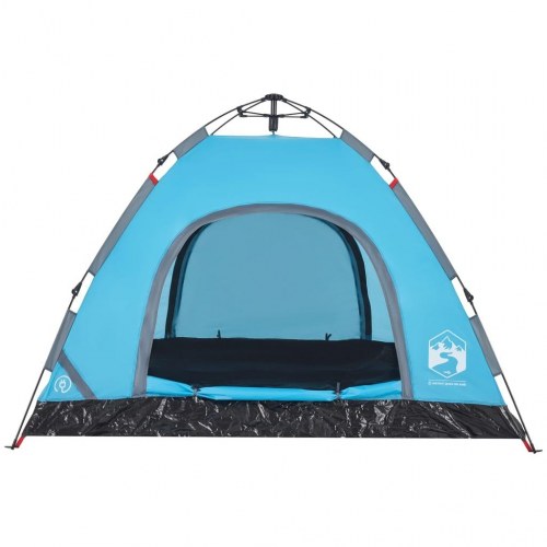 Campingtelt til 3 personer med quick-release - blå