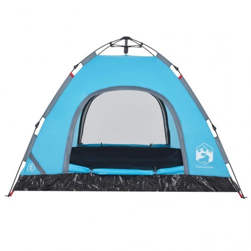 Campingtelt til 3 personer med quick-release - blå