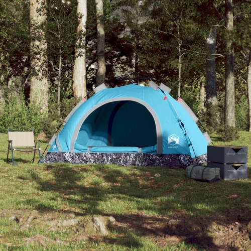 Campingtelt til 4 personer med quick-release - blå