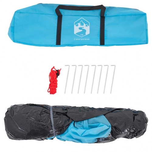 Campingtelt til 4 personer med quick-release - blå