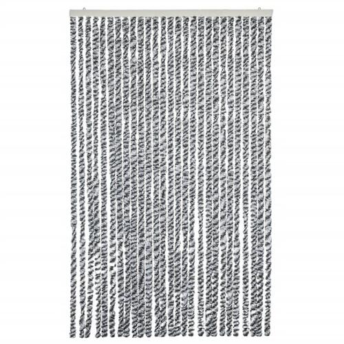Flueforhæng 1118x220 cm chenille grå og sort-hvid