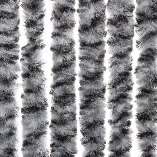 Flueforhæng 1118x220 cm chenille grå og sort-hvid