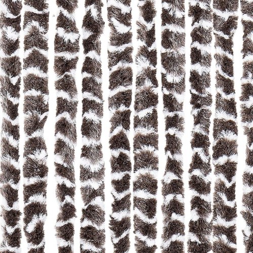 Flueforhæng 118×220 cm i chenille - brun og hvid