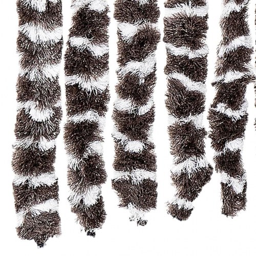Flueforhæng 118×220 cm i chenille - brun og hvid