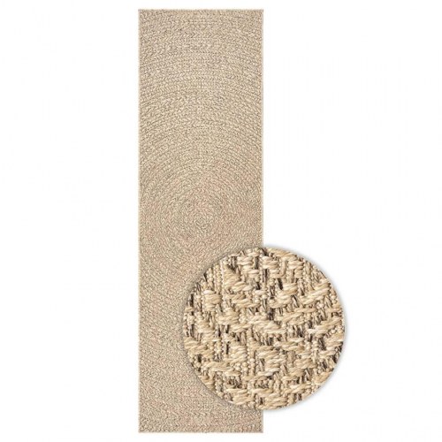 Gulvtæppe ZIZUR 80×250 cm - jute-look til inde og ude