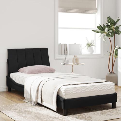 Seng med madras 90x200 cm velour sort