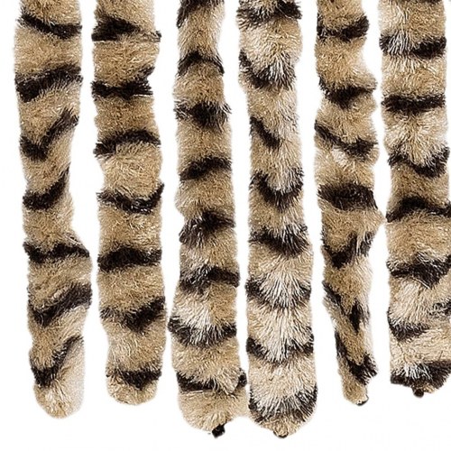 Flueforhæng 118×220 cm i chenille - beige/brun dørgardin