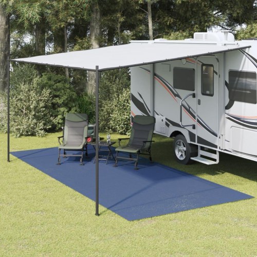 Telttæppe 6 × 2,5 m - blå campingmåtte til fortelt og campingvogn