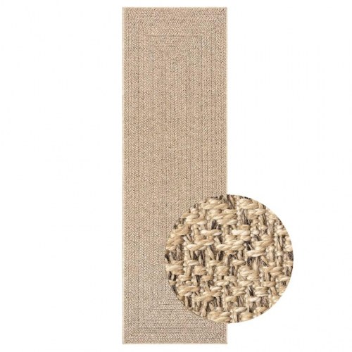 Gulvtæppe ZIZUR 80×250 cm - jute-look til inde og ude