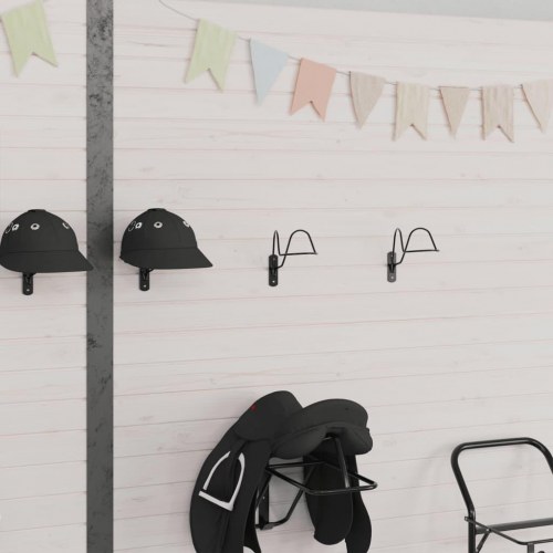 Hjelmholder til ridesport vægmonteret stål sort