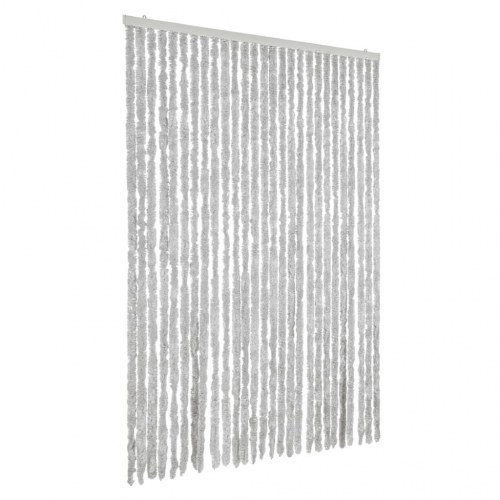 Flueforhæng 118×220 cm i chenille - grå dørgardin mod insekter