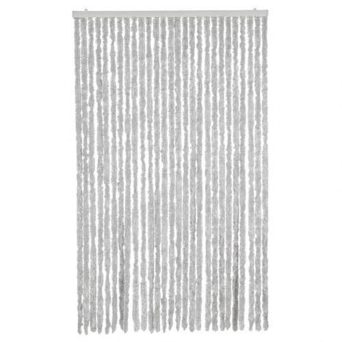 Flueforhæng 118×220 cm i chenille - grå dørgardin mod insekter