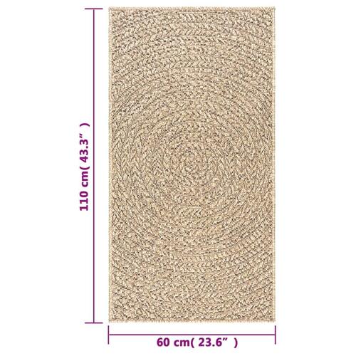 Gulvtæppe ZIZUR 60x110 cm jute-look indendørs og udendørs
