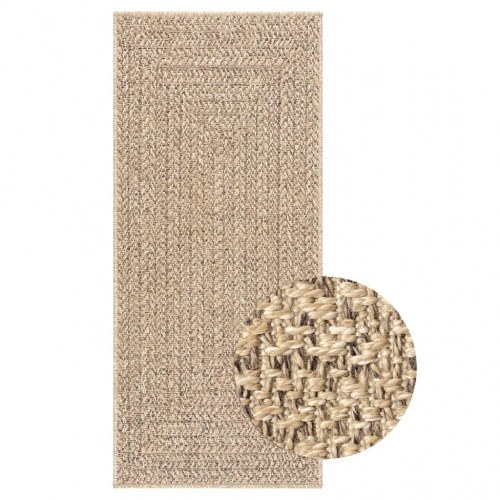 Gulvtæppe ZIZUR 80×200 cm - jute-look til inde og ude