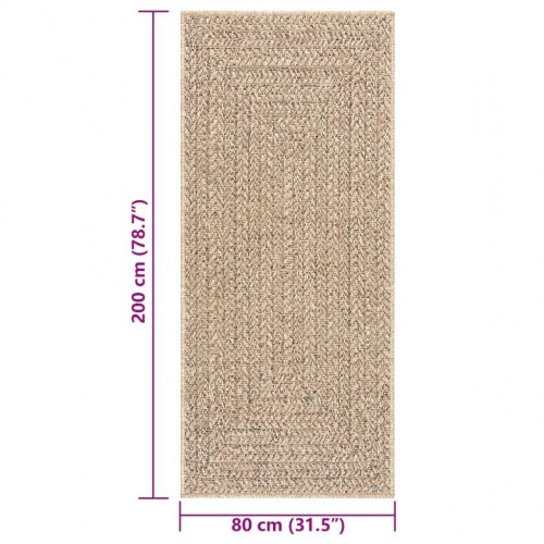 Gulvtæppe ZIZUR 80×200 cm - jute-look til inde og ude